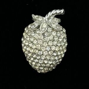 ALBERT WEISS Vintage Crystal Strawberry Brooch